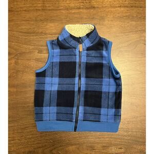 Carter's Fleece Blue Plaid Vest 18M